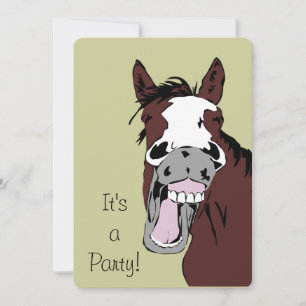 Laughing Tecknad Horse Birthday Anpassningsbar Inb Inbjudningar