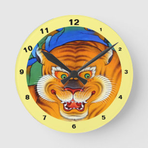 Laughing Tiger - Tibet, Himalaya (klocka) Rund Klocka
