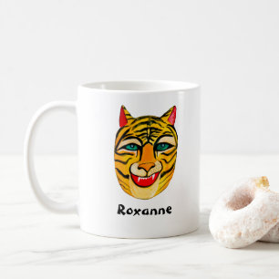 Laughing Tiger Watercolor CUSTOMIZED Kaffemugg