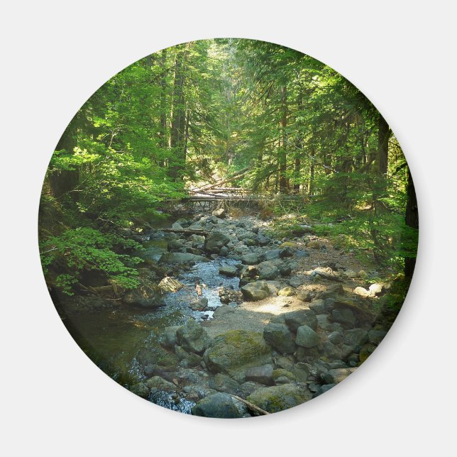 Laughingwater Creek vid Mount Rainier National Par Magnet (Framsidan)