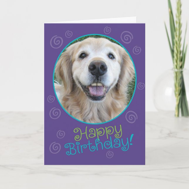 Laughny Golden Retriever Birthday Card Kort (Framsida)