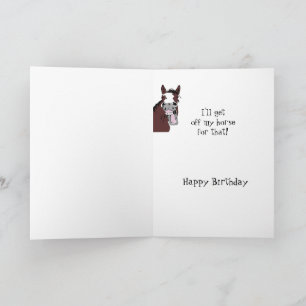 Laughny Horse Birthday Humor Card Kort