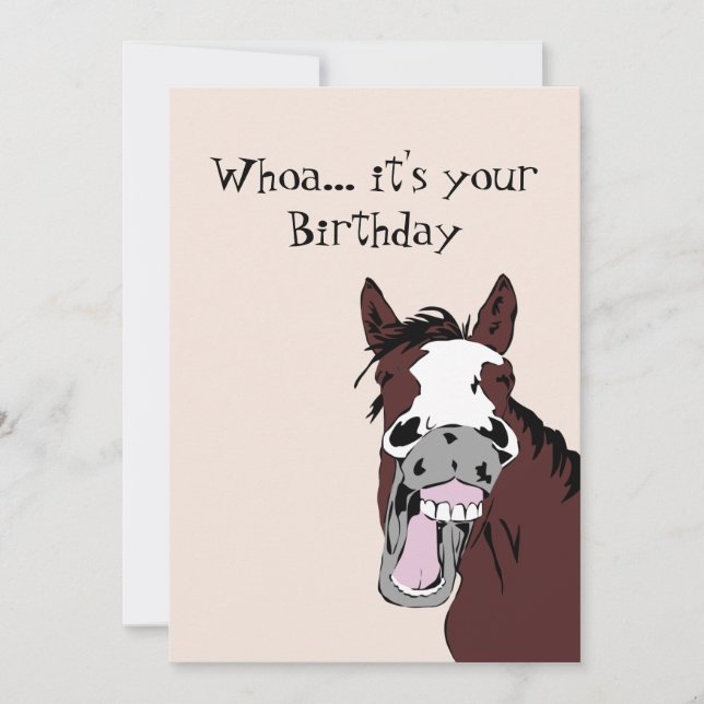 Laughny Horse Birthday Humor Card Kort (Framsida)