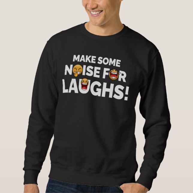 Laughs Funny Comedy Improv Act Lång Ärmad Tröja (Framsida)