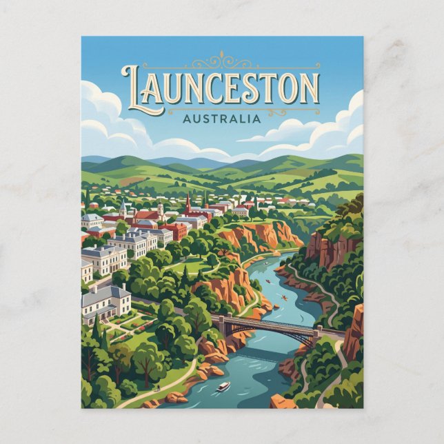 Launceston Australien Vykort (Framsida)