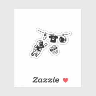 “Laundry Day in Space Minimal Cosmic Humor Design" Klistermärken