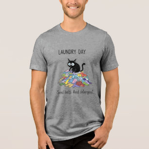 Laundry Day Svart Katt Älskare T-shirt