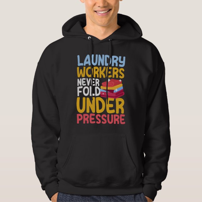 Laundry Workers Saying Love Linen Folding Hoodie (Framsida)