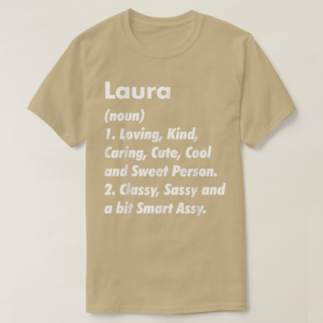 Laura Definition Personlig Funny Birthday Gift T Shirt (Design framsida)