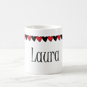 Laura hjärtanamn kaffemugg