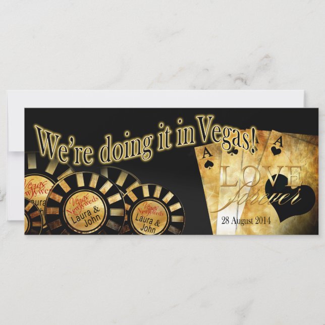 Laura & John Las Vegas Lyxbröllop Inbjudningar (Framsida)