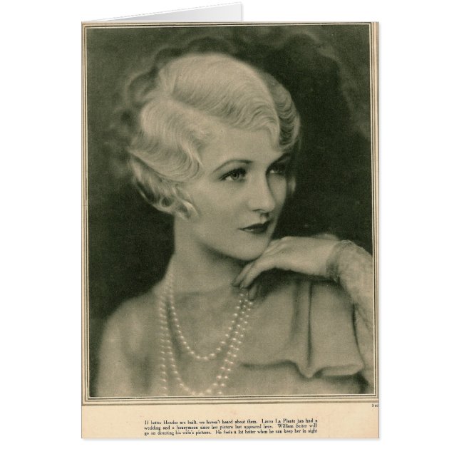 Laura LaPlante 1928 Hälsningskort (Framsidan)