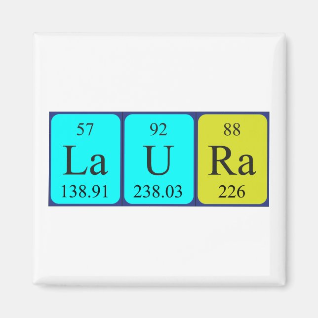 Laura Periodisk bord namn magnet (Framsidan)
