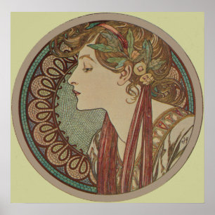 Laurel av Alphonse Mucha Art nouveau Poster