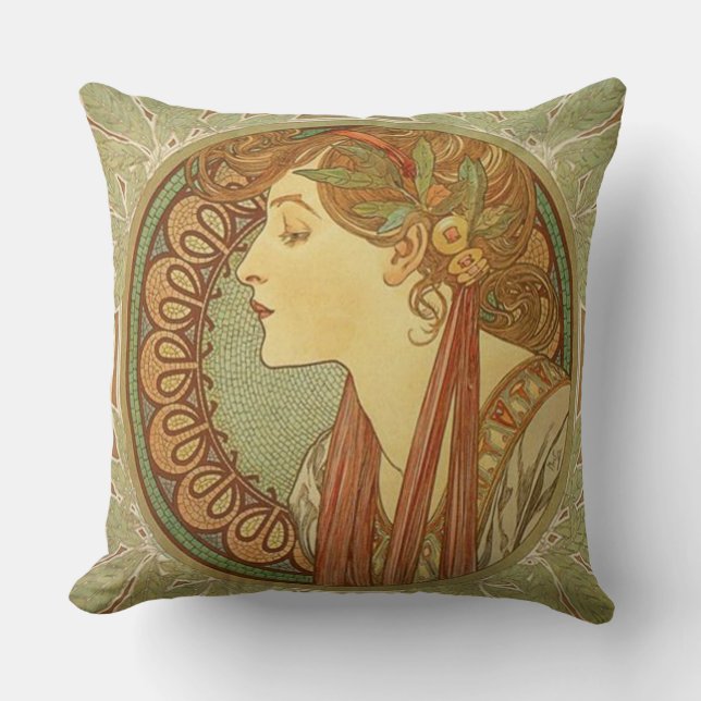Laurel av Alphonse Mucha Kudde (Framsida)