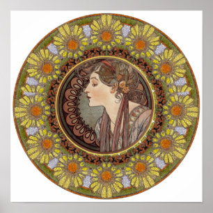 Laurel av Alphonse Mucha Poster