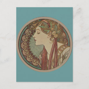 Laurel av Alphonse Mucha Vykort