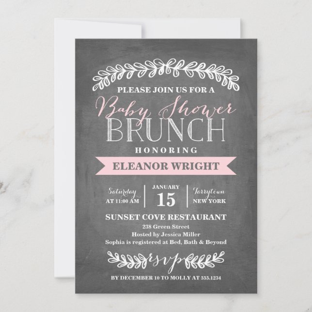 Laurel Brunch | Inbjudan till babyvisningsprogram (Framsida)