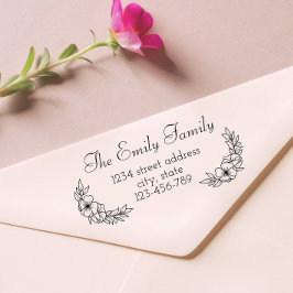 Laurel Family Namn Returadress Rubber Frimärke Stämpel