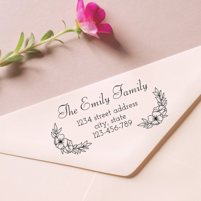 Laurel Family Namn Returadress Rubber Frimärke Stämpel (Skapare uppladdad)
