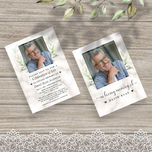 Laurel Firande of Life Photo Funeral Memorial Inbjudningar