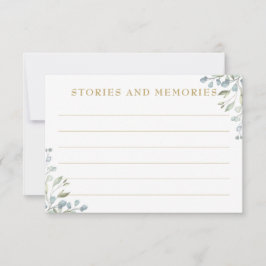 Laurel Greenery Blommigt Garland Memories Anteckningskort