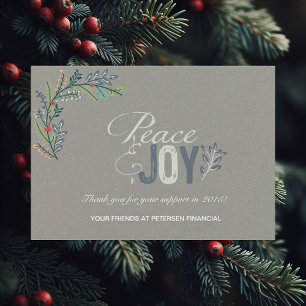 Laurel Gren Peace and Joy Corporate Card Inbjudningar