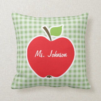 Laurel Grönt Gingham; Apple Kudde