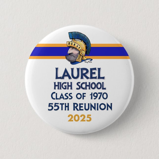 Laurel High Class of 1970 55th Reunion Button Knapp (Framsida)
