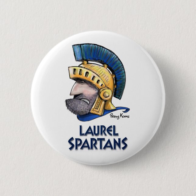 Laurel High School Spartan Button Knapp (Framsida)