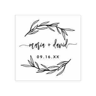 Laurel Leaf Par Save The Date Stämpel