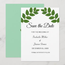Laurel Leaves Bröllop Save the Date Inbjudan