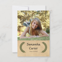 Laurel Löv - 3 x 5 Studenten-meddelande Inbjudningar