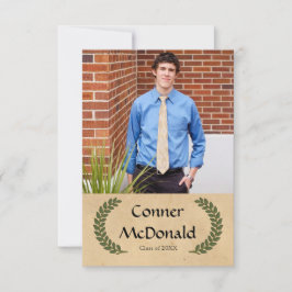 Laurel Löv - 3 x 5 Studenten-meddelande Inbjudningar