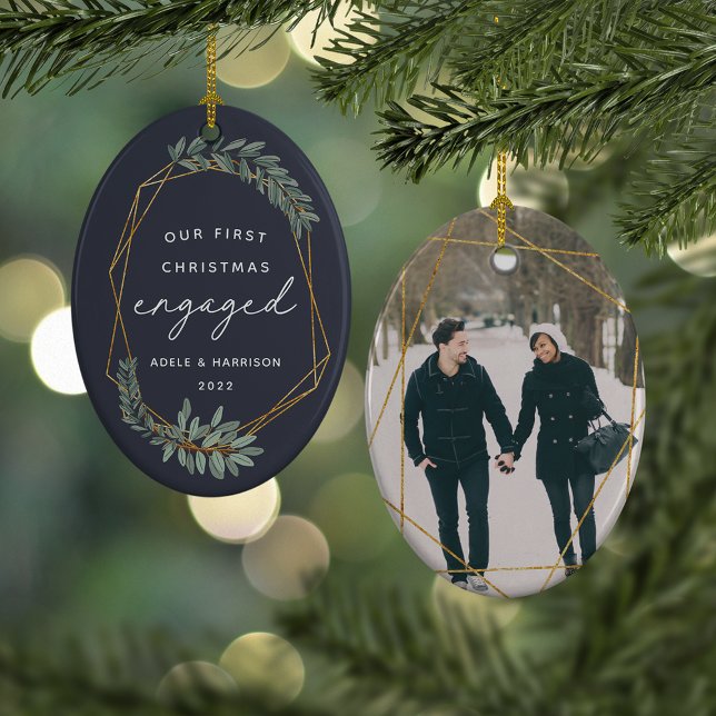 Laurel Löv First Enged Julfoto Julgransprydnad Keramik (Skapare uppladdad)