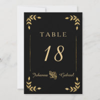 Laurel Löv Typography Black Guld Bordsnummer