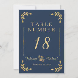 Laurel Löv Typography Navy Blue Guld Bordsnummer