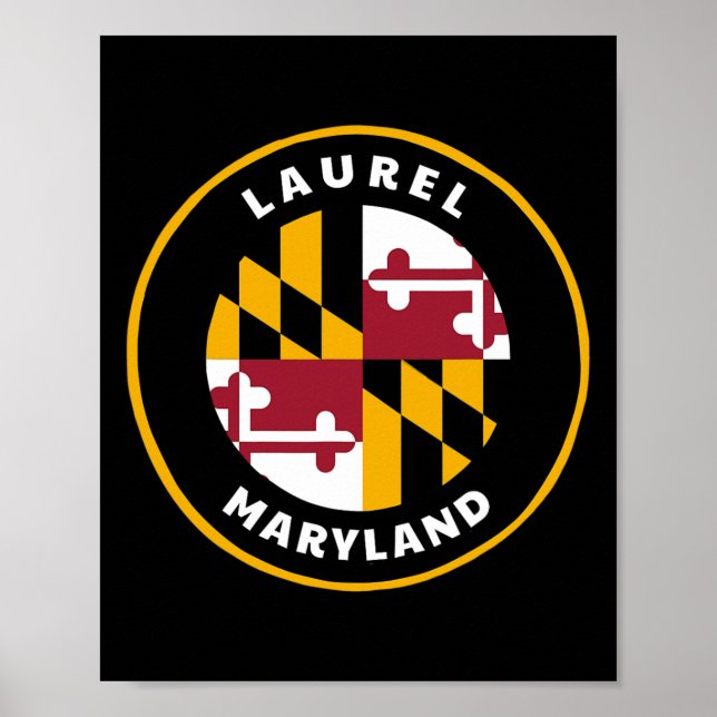 Laurel Maryland Md Flag Dge Roundlet Souvenir  Poster (Framsidan)