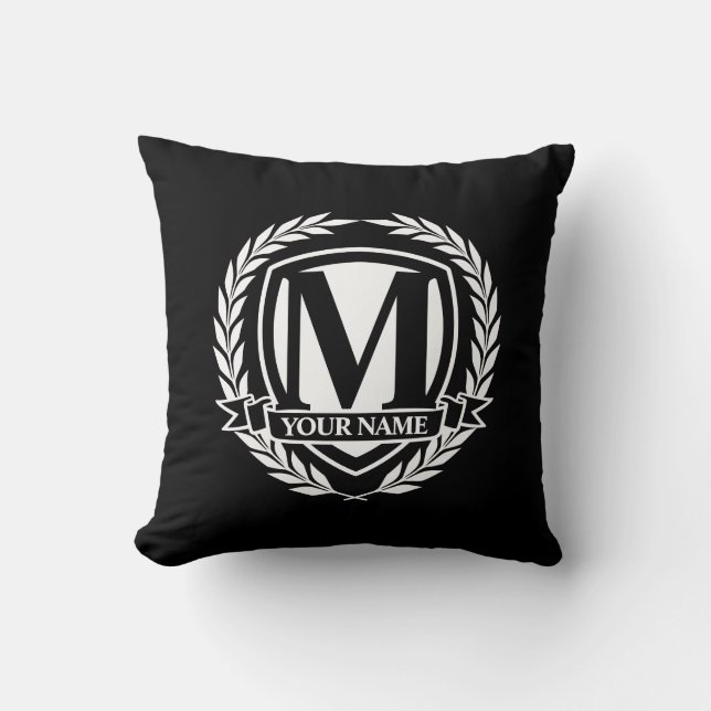 Laurel Monogram Design Dekorativ kudde (Framsida)