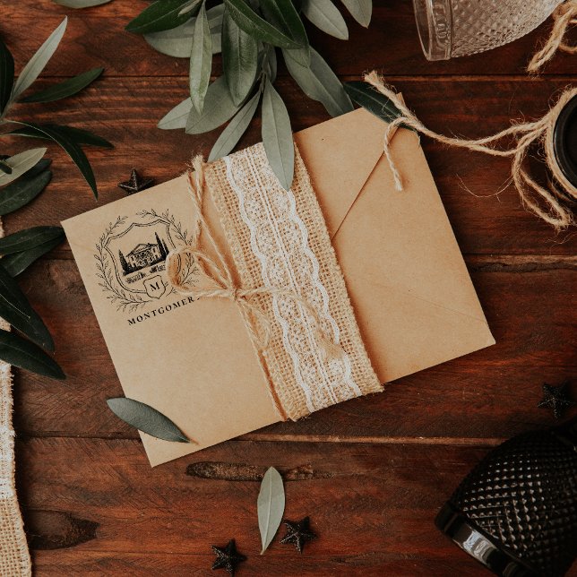 Laurel Shield Gods | Bröllop Monogram Stämpel (Skapare uppladdad)