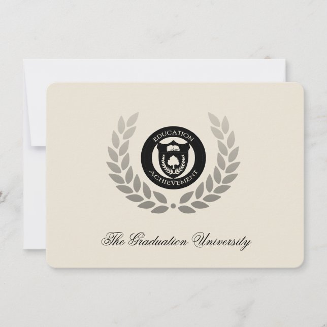 Laurel Vapensköld Traditional College Graduation Inbjudningar (Framsida)