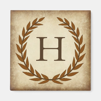 Laurel WAN Åldras Papyrus Monogram Initial H Magnet
