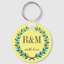 Laurel WAN Monogram Keychain Gult och Blue