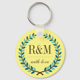 Laurel WAN Monogram Keychain Gult och Blue Nyckelring