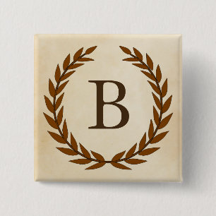Laurel Wand on Parchment Monogram Initial B Knapp