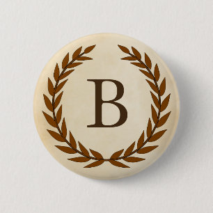 Laurel Wand on Parchment Monogram Initial B Knapp
