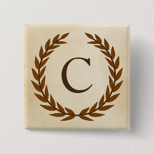Laurel Wand on Parchment Monogram Initial C Knapp