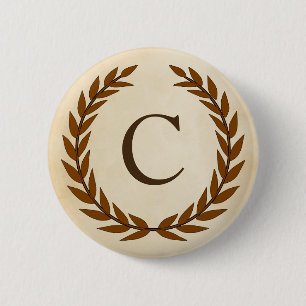 Laurel Wand on Parchment Monogram Initial C Knapp