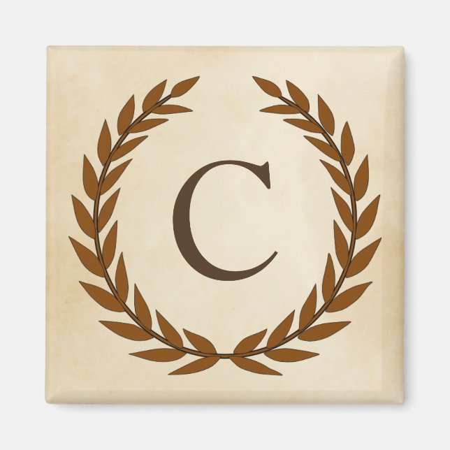 Laurel Wand on Parchment Monogram Initial C Magnet (Framsidan)
