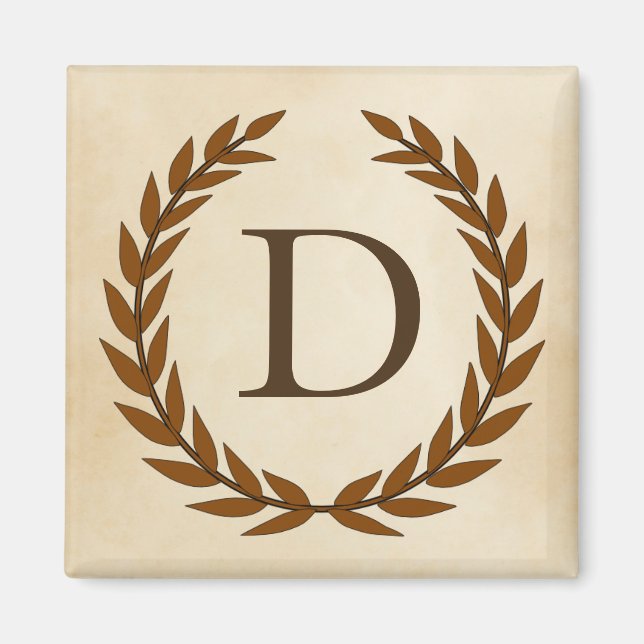 Laurel Wand on Parchment Monogram Initial D Magnet (Framsidan)